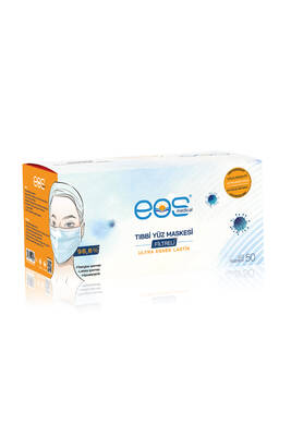 Eos Medical Tip IIR Meltblown Filtreli 3 Katlı Tıbbi Yüz Maskesi - 100 Adet
