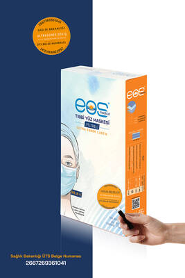 Eos Medical Tip IIR Meltblown Filtreli 3 Katlı Tıbbi Yüz Maskesi - 50 Adet