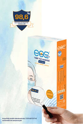 Eos Medical Tip IIR Meltblown Filtreli 3 Katlı Tıbbi Yüz Maskesi - 50 Adet